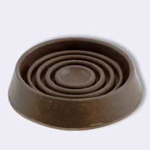 SHEPHERD 9075 1-1/2" ROUND SMOOTH RUBBER FURNITURE CUPS BROWN (4CD)