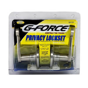 G-FORCE 80125 PRIVACY SCROLL LEVER LOCKSET SATIN NICKEL