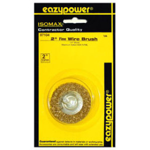 EAZYPOWER 87104 2" FINE MOUNTED FLAT WIRE WHEEL BRUSH 1/4" SHANK 1-PACK