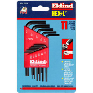 EKLIND 10111 .050-1/4" HEX-L 11PC SHORT KEY INCH SET IN MOLDED PLASTIC HOLDER
