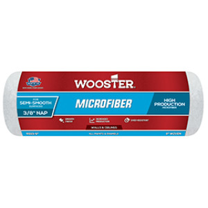 WOOSTER MICROFIBER R523-9 9" X 3/8" PRO ROLLER COVER WHITE SHED RESISTANT