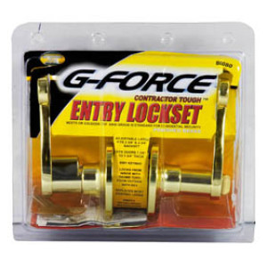 G-FORCE 80080 ENTRY SCROLL LEVER LOCKSET POLISHED BRASS KW1 KEYWAY