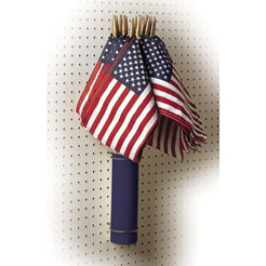 VALLEY FORGE USE8D 8" X 12" POLYCOTTON AMERICAN STICK FLAG WITH BLUE CAP