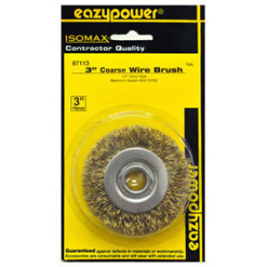 EAZYPOWER 87113 3" COARSE WIRE WHEEL BRUSH 1/2" BORE - ELECTRIC GRINDERS 1PK