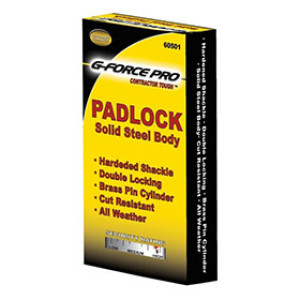 G-FORCE 60501 HEAVY DUTY STEEL PADLOCK LONG SHACKLE KEYED ALIKE 32376 KEYWAY