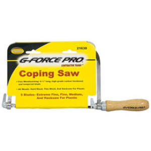 G-FORCE 21630 6-1/2" COPING SAW WOOD HANDLE WITH 5 BLADES