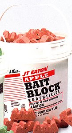JT EATON 709-AP 9LB PAIL APPLE FLAVOR BAIT BLOCK RAT AND MOUSE 144-1 OZ BLOCKS