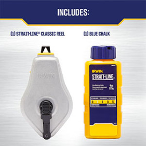 IRWIN STRAIT-LINE IWHT48441BC CLASSIC 100' CHALK REEL WITH BLUE CHALK
