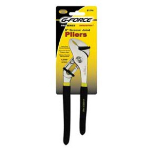 G-FORCE 21214 8" GROOVED JOINT PLIERS ERGO GRIP HANDLE