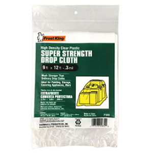 FROST KING P300 58320 9' X 12' .3 MIL HIGH DENSITY PLASTIC DROP CLOTH
