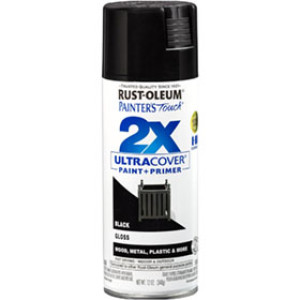 RUST-OLEUM 2X PAINTER'S TOUCH 334026 ULTRA COVER ENAMEL GLOSS BLACK