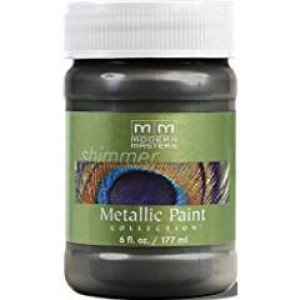 MODERN MASTERS ME244-06 6 OZ STEEL GRAY SATIN METALLIC PAINT SEMI-OPAQUE