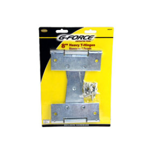 G-FORCE 42537 8" HEAVY TEE HINGE ZINC PLATED PAIR