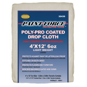 PAINT-FORCE 30430 4' X 12' 6 OZ POLY PRO COATED CANVAS