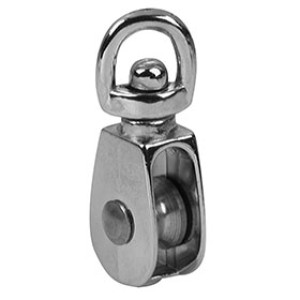 CAMPBELL T7655012N #0173 1" PULLEY SINGLE SHEAVE SWIVELING EYE NICKEL PLATED
