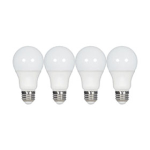 SATCO S39597 9.5W A19 LED 5000K MEDIUM BASE 220 DEG BEAM ANGLE NONDIMMABLE 4PK