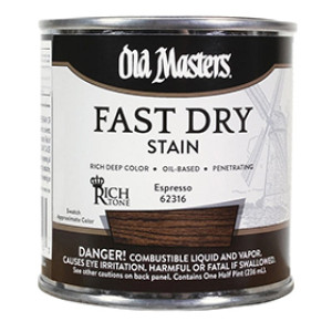 OLD MASTERS 62316 ESPRESSO RICH TONE FAST DRY WOOD STAIN 1/2 PINT
