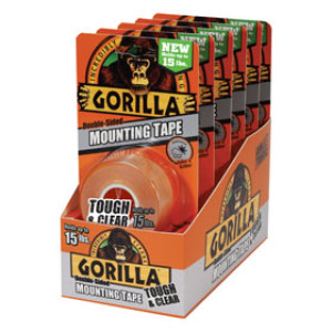 GORILLA GLUE 6065003 1" X 60" TOUGH & CLEAR MOUNTING TAPE DOUBLE SIDED INT/EXT