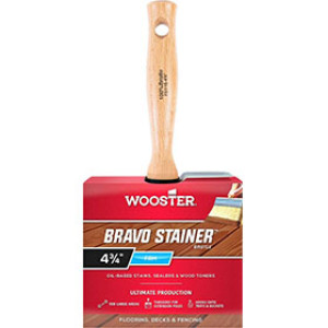WOOSTER BRAVO STAINER F5116 4-3/4" 100% WHITE CHINA BRISTLE THREADED HANDLE