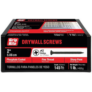 PRIME SOURCE 2DWS1 2" BLACK FINE THREAD DRYWALL SCREWS 1 LB 10555