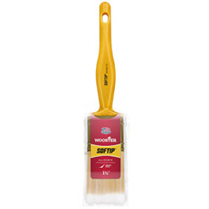 WOOSTER SOFTIP Q3108 1-1/2" WHITE NYLON/GOLD POLY CHISEL TRIM PAINT BRUSH