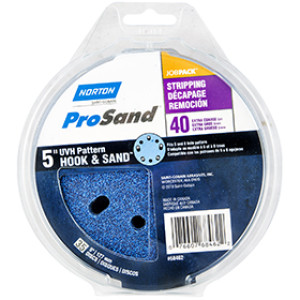 NORTON 68462 5" X 5 & 8 HOLE UNI VAC HOLE P40 DISC JOBPACK 35-PACK CLAMSHELL