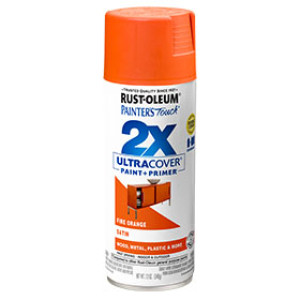 RUST-OLEUM 2X PAINTER'S TOUCH 263149 ULTRA COVER ENAMEL SATIN FIRE ORANGE