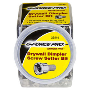 G-FORCE 22510 DRYWALL DIMPLER SCREW SETTER BIT #2 X 1" PHILLIPS 100 PC JAR