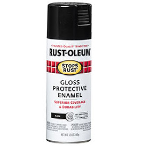 RUST-OLEUM STOPS RUST 7779830 12 OZ GLOSS PROTECTIVE BLACK SPRAY PAINT