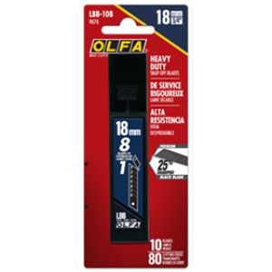 OLFA 9070 18MM ULTRA SHARP BLACK SNAP-OFF BLADES 10PK LBB-10B