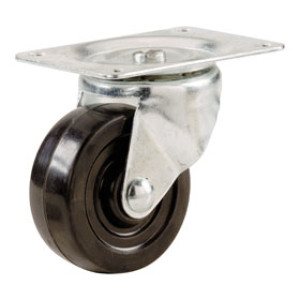 SHEPHERD 9489 1-1/2" GENERAL DUTY SOFT RUBBER WHEELS SWIVEL PLATE 40LB CAP