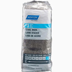 NORTON 68118 GRADE 3 COARSE STEEL WOOL 12 PAD LOAF (#3)