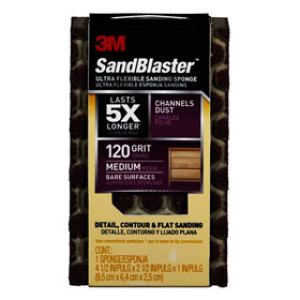 3M 20908-120-UF SANDBLASTER ULTRA FLEXIBLE 4.5" X 1" MED SANDING SPONGE 120G