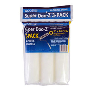WOOSTER SUPER DOO-Z R725-9 9" X 3/8" WHITE WOVEN PAINT ROLLER COVER 3-PK