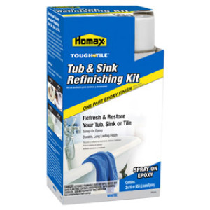 HOMAX 3157 TOUGH AS TILE TUB & SINK REFINISH SPRAY-ON 32OZ WHITE (2-16OZ CANS)