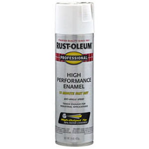 RUST-OLEUM PROFESSIONAL 7590838 HIGH PERFORMANCE ENAMEL FLAT WHITE 15 OZ