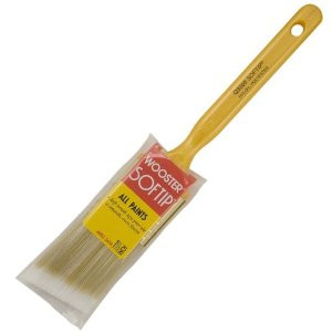 WOOSTER SOFTIP Q3208 1-1/2" WHITE NYLON/GOLD POLY CHISEL TRIM ANGLE SASH BRUSH