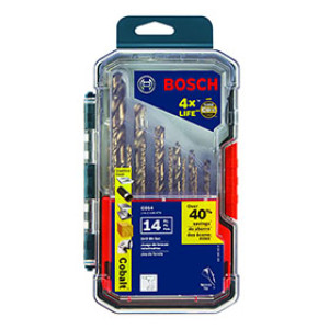 BOSCH CO14 14PC HSS COBALT SPLIT POINT INDUSTRIAL METAL DRILL BIT SET