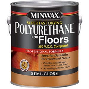 MINWAX 130240000 SEMI-GLOSS SUPER FAST DRYING POLYURETHANE FOR FLOORS 350 VOC