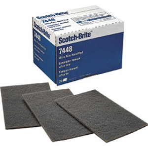 3M 7448 SCOTCH-BRITE 6" X 9" ULTRA FINE POLISHING HAND PAD LIGHT GRAY
