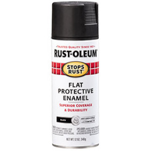 RUST-OLEUM STOPS RUST 7776830 12 OZ PROTECTIVE ENAMEL FLAT BLACK SPRAY PAINT