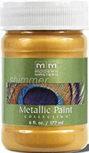 MODERN MASTERS ME658-06 6 OZ GOLD RUSH SATIN METALLIC PAINT SEMI-OPAQUE