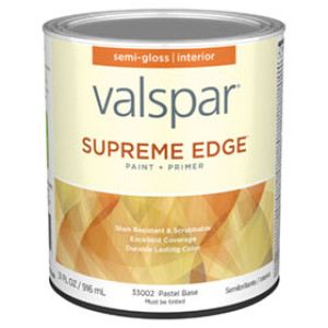 VALSPAR 33002.005 SUPREME EDGE SEMI GLOSS PASTEL INTERIOR PAINT & PRIMER