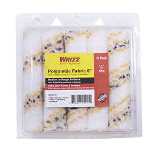 WHIZZ 25025 6" PREMIUM 100% POLYAMIDE GOLD STRIPE ROLLER COVER 10PK CLAMSHELL