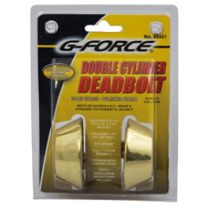 G-FORCE 80401 DOUBLE CYLINDER POLISHED BRASS DEADBOLT KW1 KEYWAY KEYED ALIKE