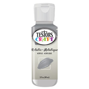 RUST-OLEUM TESTORS CRAFT 292495A 2 OZ ACRYLIC METALLIC PAINT SILVER WATER-BASE
