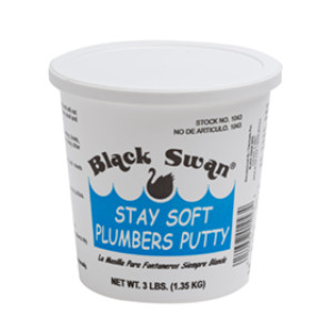 BLACK SWAN 01043 STAY SOFT STAINLESS PLUMBER'S PUTTY 3 LB ASHESIVE TT-P-1536A