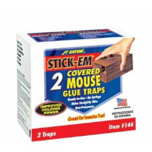 JT EATON 144N STICK-EM COVERED MOUSE GLUE TRAP 3 PACK