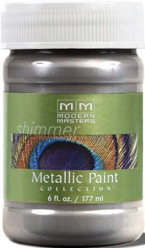 MODERN MASTERS ME591-06 6 OZ PLATINUM SATIN METALLIC PAINT SEMI-OPAQUE
