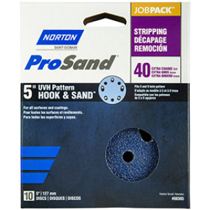 NORTON PROSAND 68365 5" P40 UVH HOOK & LOOP JOB PACK SANDING DISCS 10-PACK